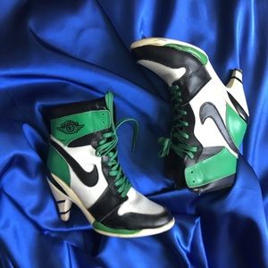 nike hi-top tennis shoe heels